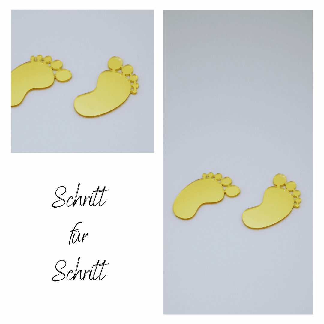 Cake Topper "Gold" 2 Babyfüße