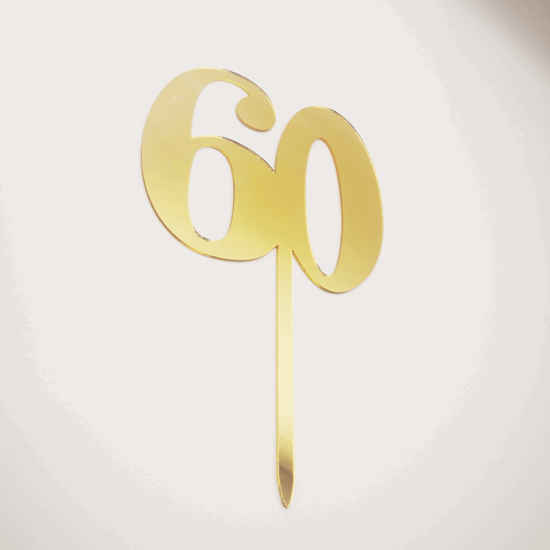 Cake Topper Gold "Zahl 60"