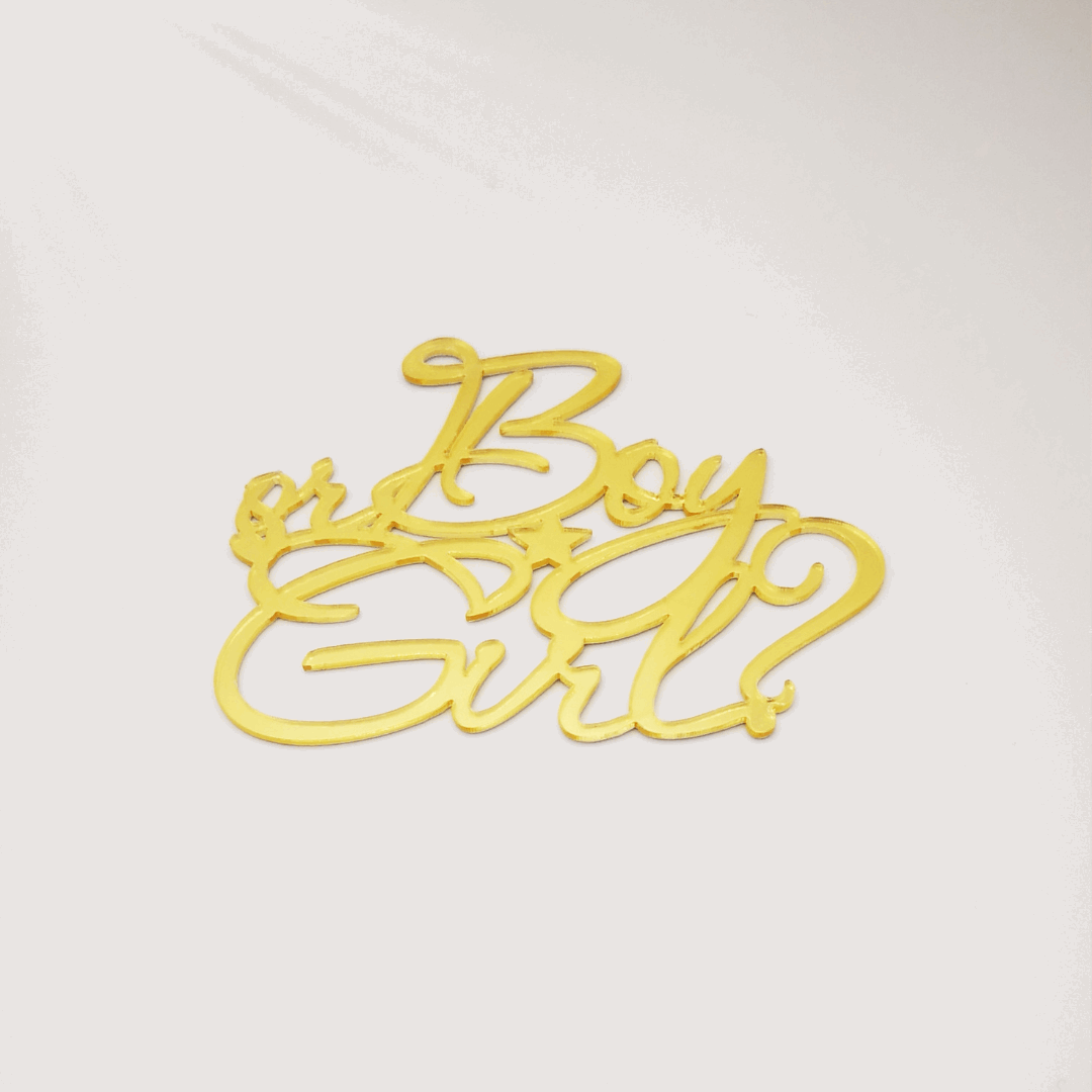 Cake Topper Gold "Genderparty Style"