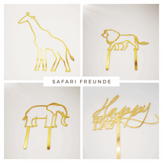 Cake Topper "Safari Set" Gold