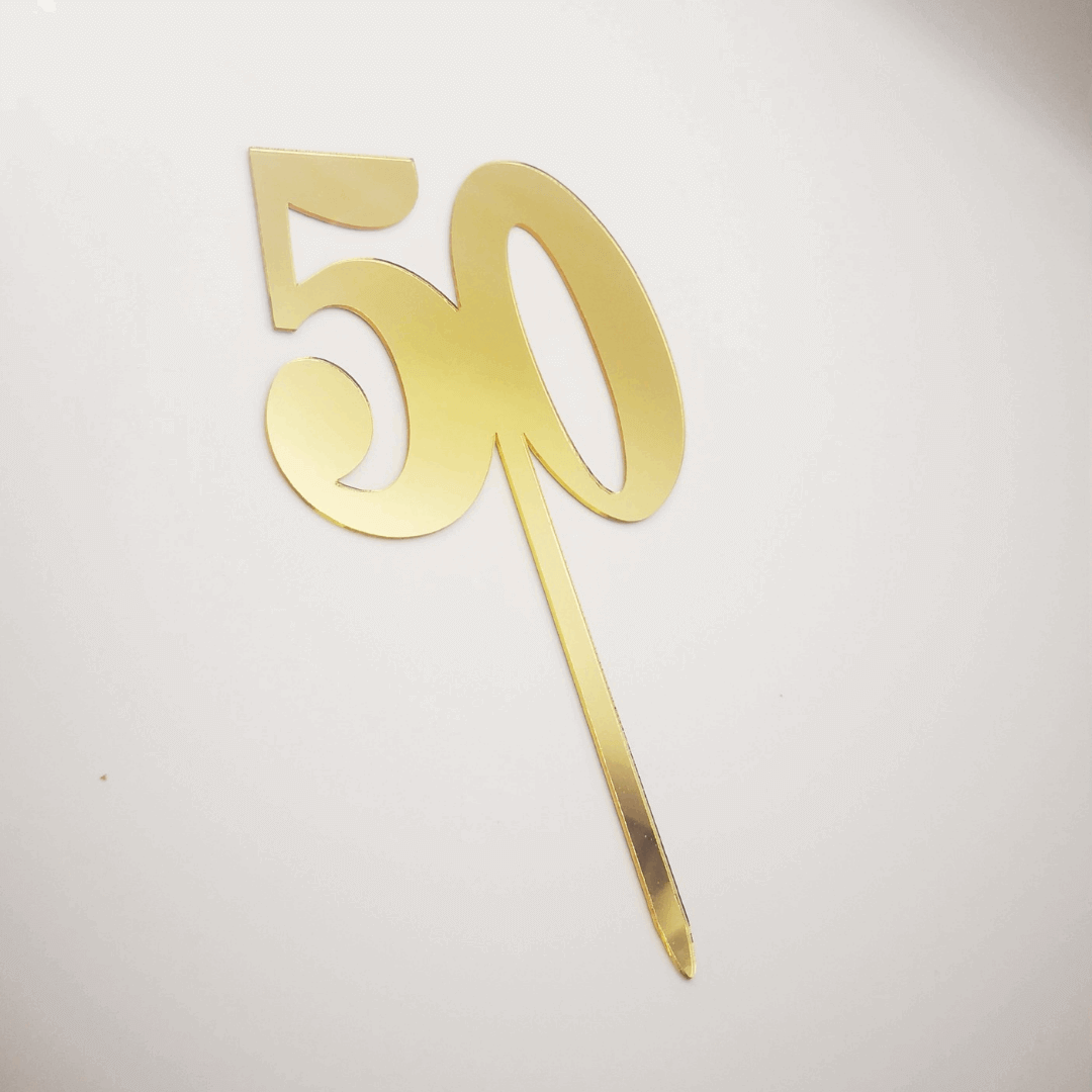 Cake Topper Gold "Zahl 50"
