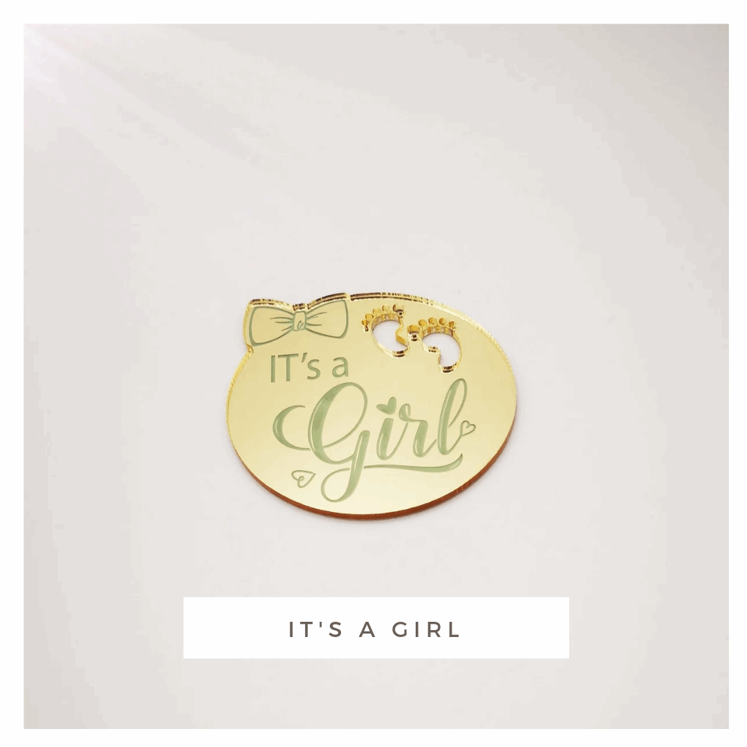 Cake Topper Gold "Girl"
