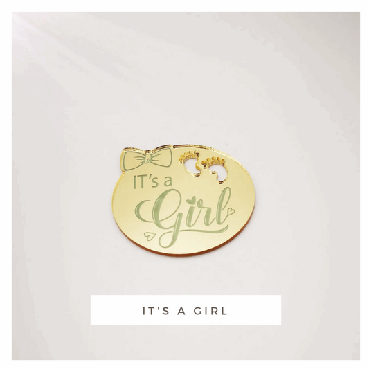 Cake Topper Gold "Girl"
