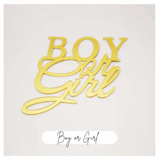 Cake Topper Gold "Genderparty"