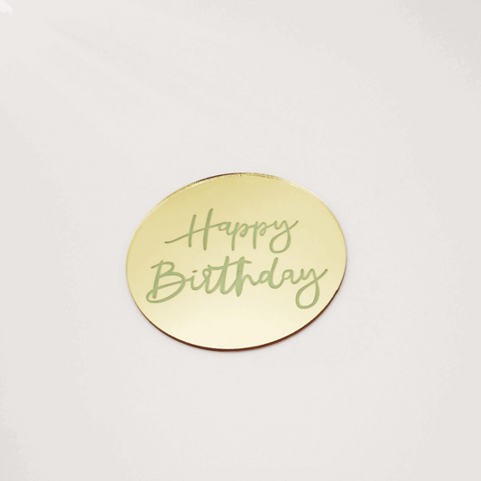 Cupcake Topper Gold "Happy Birthday"