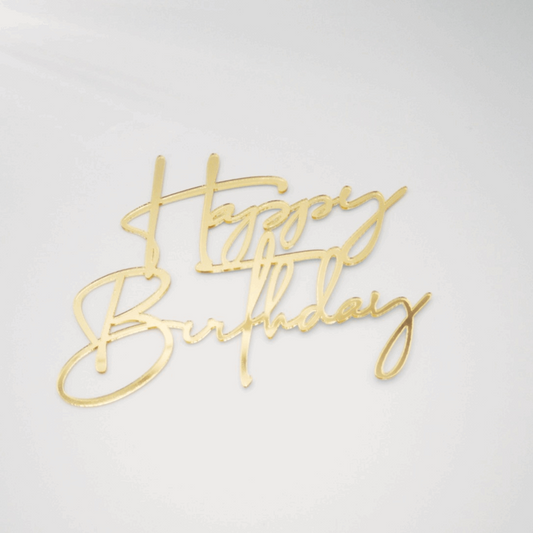 Cake Topper Schriftzug Gold "Happy Birthday"