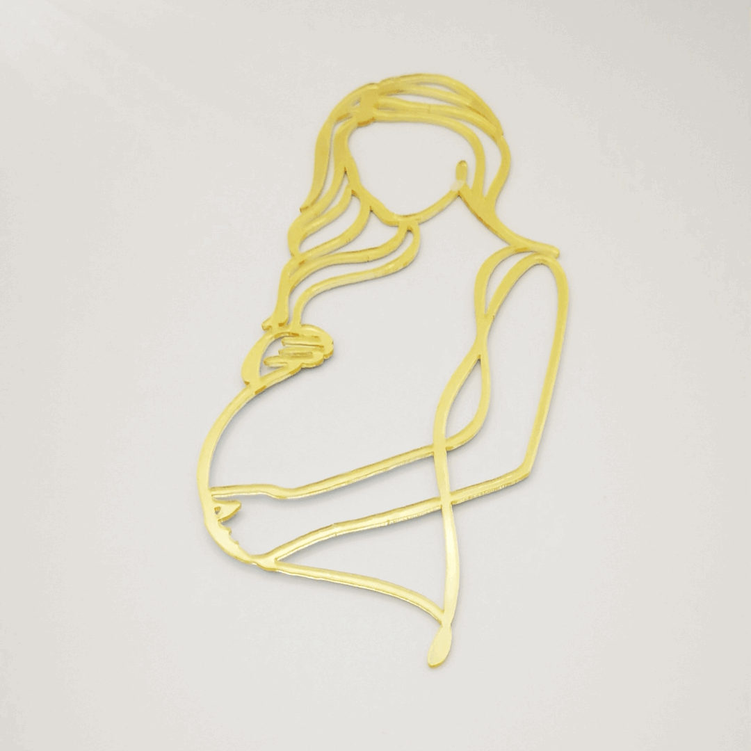 Cake Topper Gold "Schwanger/Babyparty"